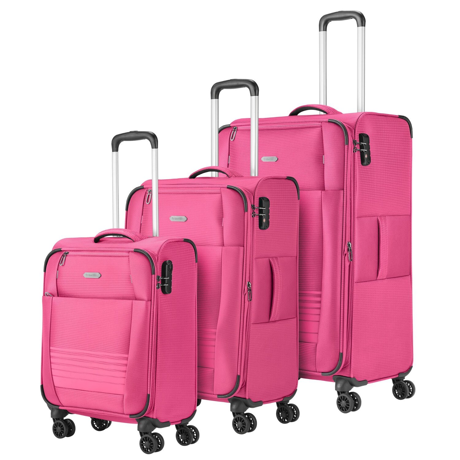Travelite Set di valigie Seaside Roll pink sul
