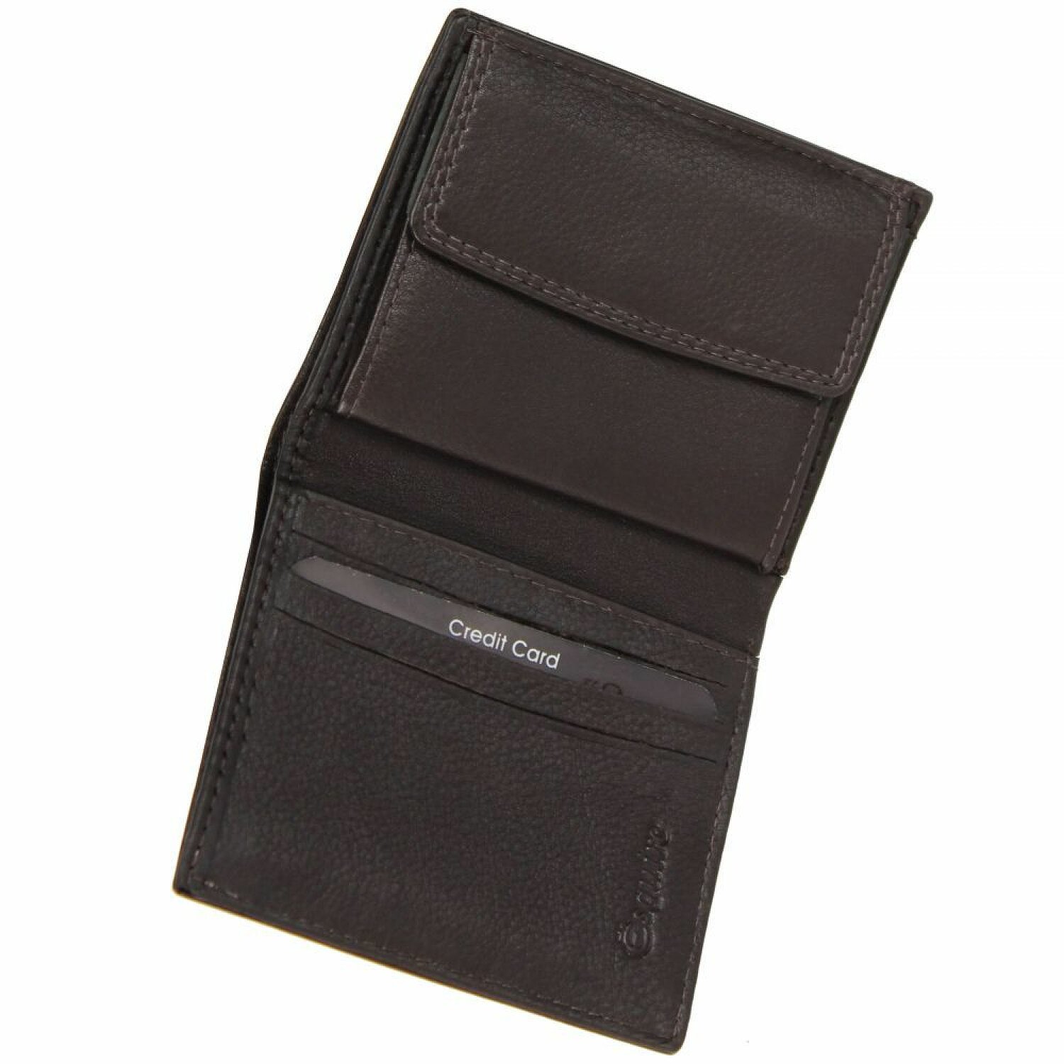 Esquire Duo Portafoglio In Pelle Nero – Compatto 8,5x10x2 Cm, 3 Scomparti Carte