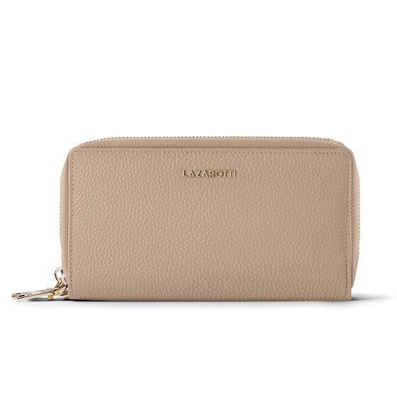 Lazarotti Portafoglio Bologna in pelle XL con doppia chiusura a zip, protezione RFID, 20 cm