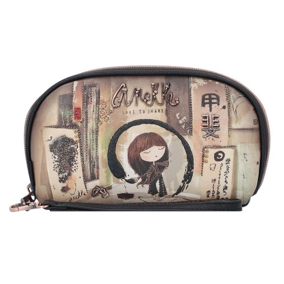 Anekke Shoen Black Portafoglio Protezione RFID 22 cm