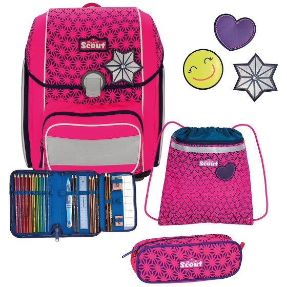 Scout Genius Neon Safety DIN Set di borse per la scuola 4 pezzi