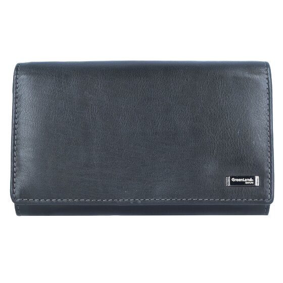 Greenland Nature Portafoglio in nappa nera RFID 16 cm