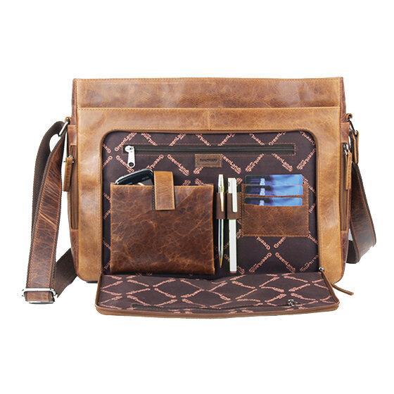 Greenland Nature Montana Messenger in pelle 40 cm Scomparto per laptop