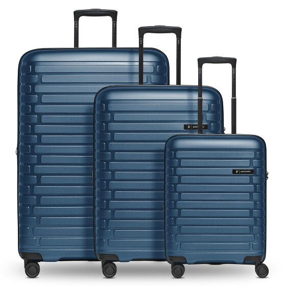 Pactastic Collection 04 THE THREE SET + 4 ruote Set di valigie 3 pezzi con piega di espansione