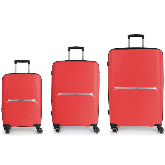 Gabol Kume 4 ruote Set di valigie 3 pezzi con piega di espansione