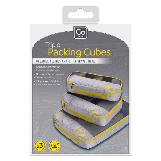 Go Travel Set di cubi da imballaggio per borse 3 pezzi.