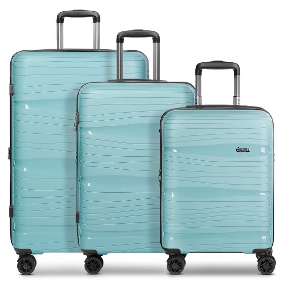 d&n Travel Line 4300-Plus 4 ruote Set di valigie 3 pezzi con piega di espansione