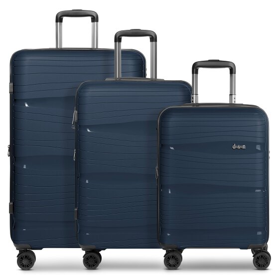 d&n Travel Line 4300-Plus 4 ruote Set di valigie 3 pezzi con piega di espansione