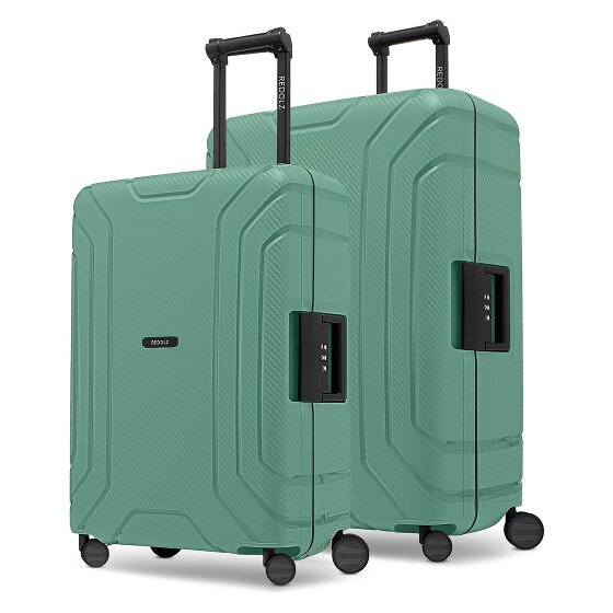 Redolz Essentials 15 Set di valigie a 4 ruote 2 pezzi con chiusura a tre punti