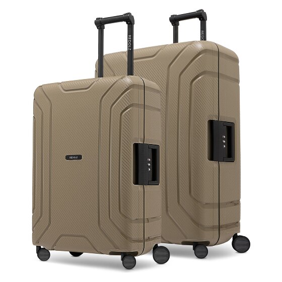 Redolz Essentials 15 Set di valigie a 4 ruote 2 pezzi con chiusura a tre punti