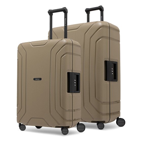 Redolz Set di valigie Essentials 15 a 4 ruote, taglie M e L, con chiusura a tre punti