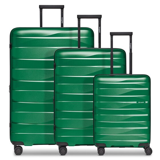 Bergpfeil Set di valigie da viaggio a 4 ruote, 3 pezzi, con ripiegamento elastico