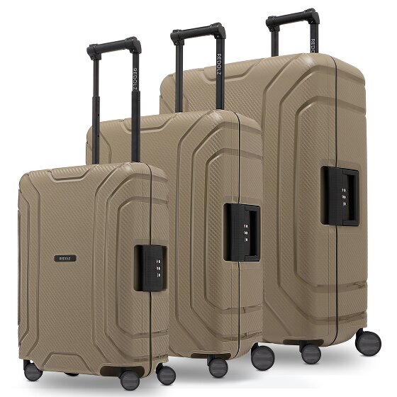 Redolz Set di valigie Essentials 15 a 4 ruote 3 pezzi con chiusura a tre punti