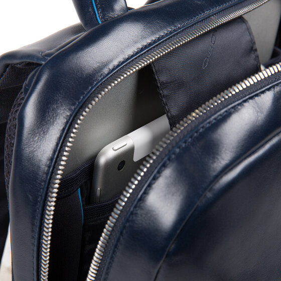 Piquadro Zaino blu quadrato Revamp RFID in pelle 42 cm Scomparto per laptop