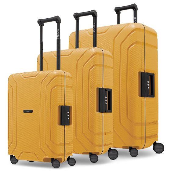 Redolz Set di valigie Essentials 15 a 4 ruote 3 pezzi con chiusura a tre punti