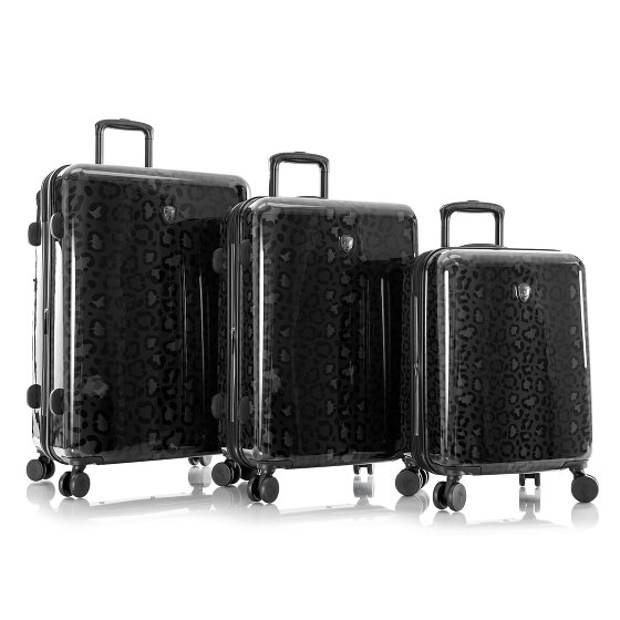 Heys Black Camo 4 ruote Set di valigie 3 pezzi con piega di espansione