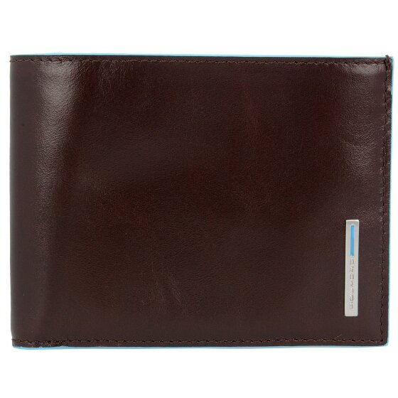 Piquadro Portacarte di credito quadrato blu in pelle 12,5 cm