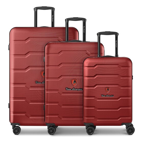 Tonino Lamborghini Bologna 4 ruote Set di valigie 3 pezzi