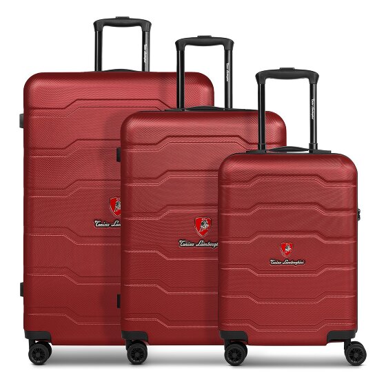 Tonino Lamborghini Bologna 4 ruote Set di valigie 3 pezzi