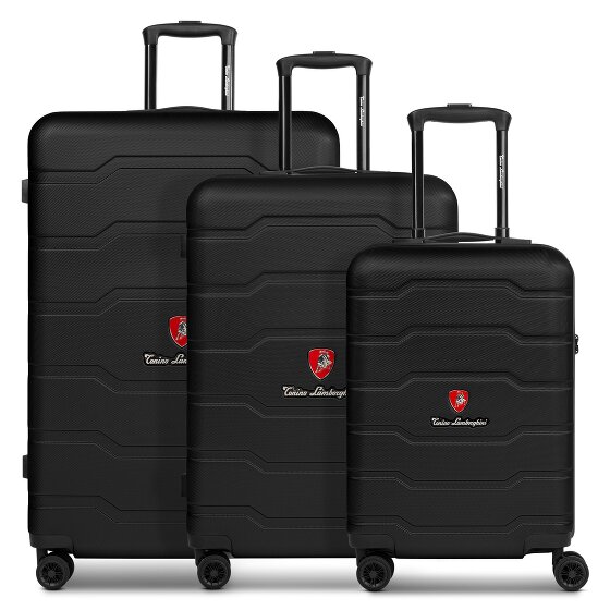 Tonino Lamborghini Bologna 4 ruote Set di valigie 3 pezzi