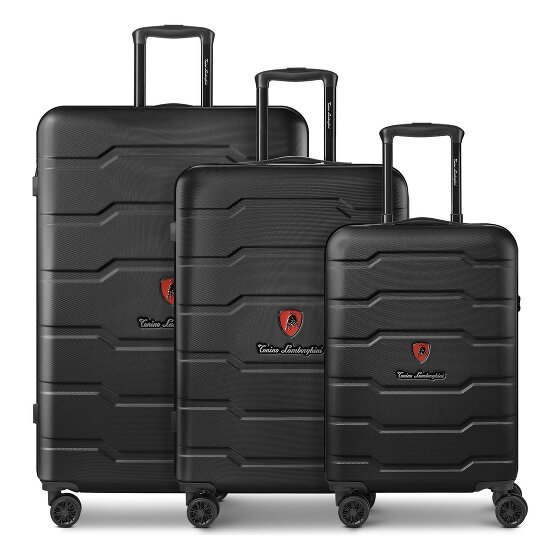 Tonino Lamborghini Bologna 4 ruote Set di valigie 3 pezzi