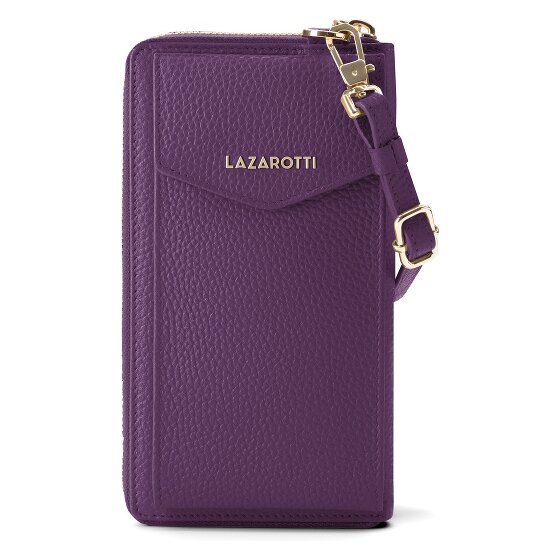 Lazarotti Bologna Portafoglio in pelle con zip Custodia per cellulare in pelle 19 cm