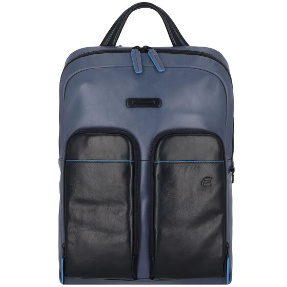 Piquadro Zaino blu quadrato Revamp RFID in pelle 42 cm Scomparto per laptop