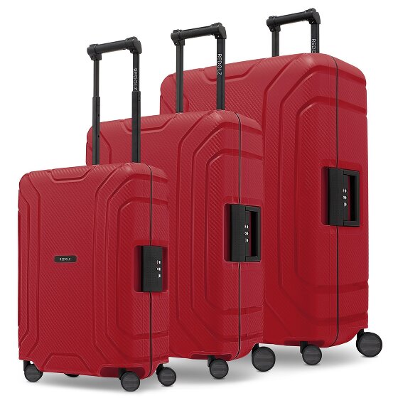 Redolz Set di valigie Essentials 15 a 4 ruote 3 pezzi con chiusura a tre punti