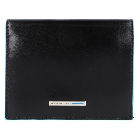 Piquadro Portafoglio quadrato blu in pelle 11 cm