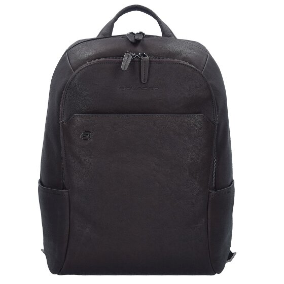 Piquadro Zaino Business nero quadrato in pelle 39 cm Scomparto per laptop