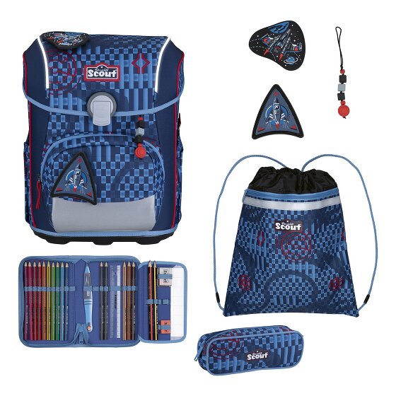 Scout Neo Exklusiv Safety Light Set di borse per la scuola 5 pezzi