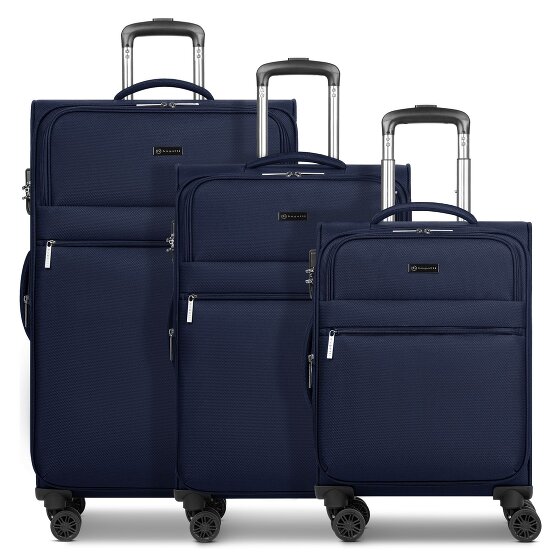 bugatti Valencia Soft 4 ruote Set di valigie 3 pezzi con piega di espansione