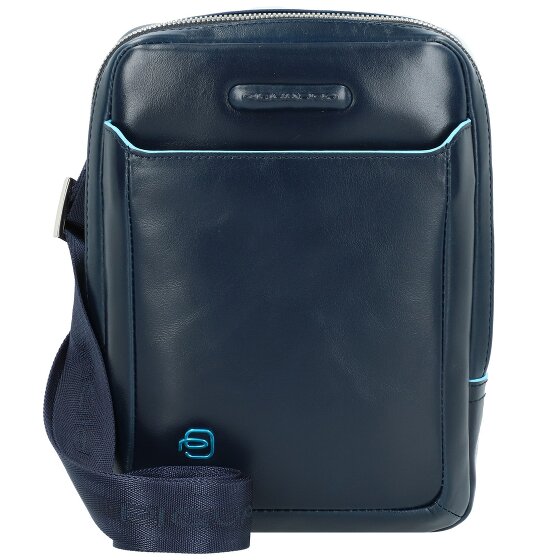 Piquadro Borsa a tracolla quadrata blu in pelle 22 cm