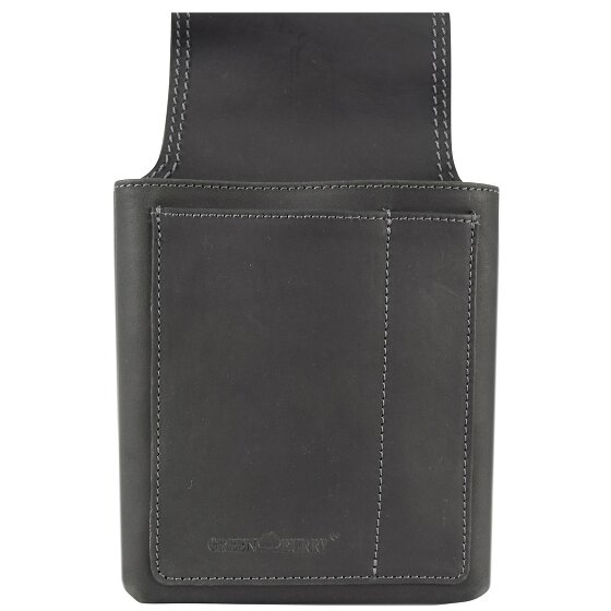 Greenburry Marsupio nero vintage - Portafoglio da cameriere in pelle 14,5 cm