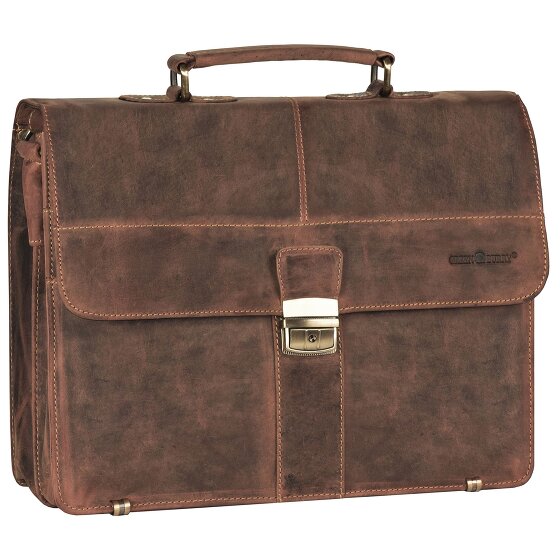 Greenburry Cartella vintage in pelle da 38 cm con 2 scomparti principali