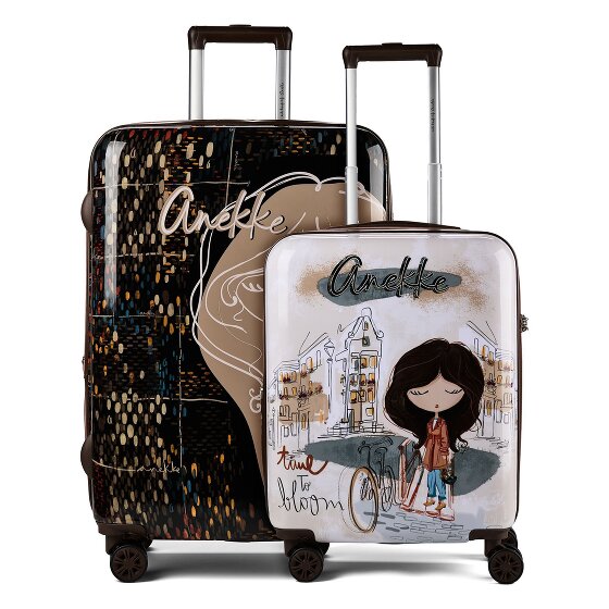 Anekke Tulip 4 ruote Set di valigie 2 pezzi espandibile