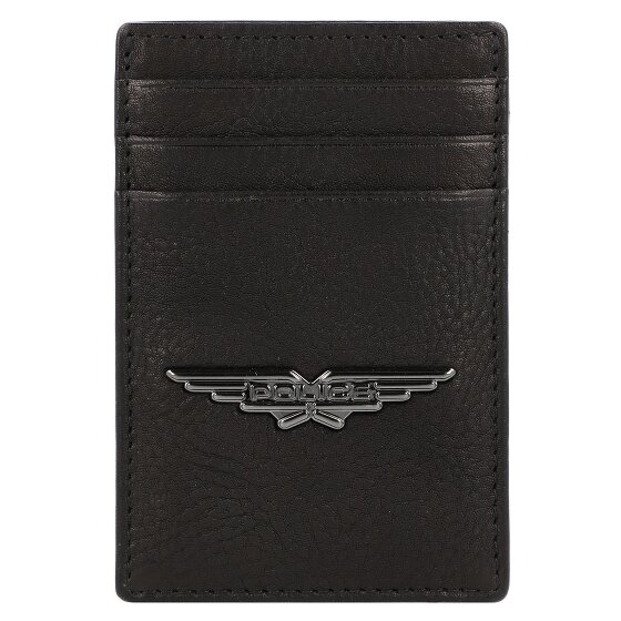 Police PT150-08536 Porta carte di credito in pelle da 7 cm con fermasoldi