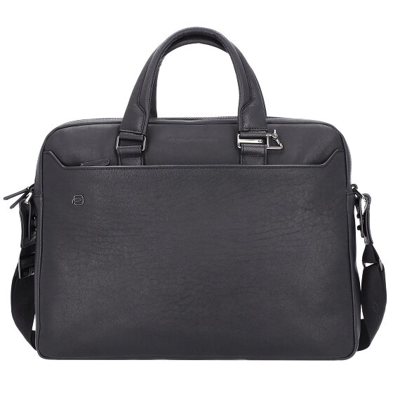 Piquadro Cartella quadrata nera in pelle 40 cm