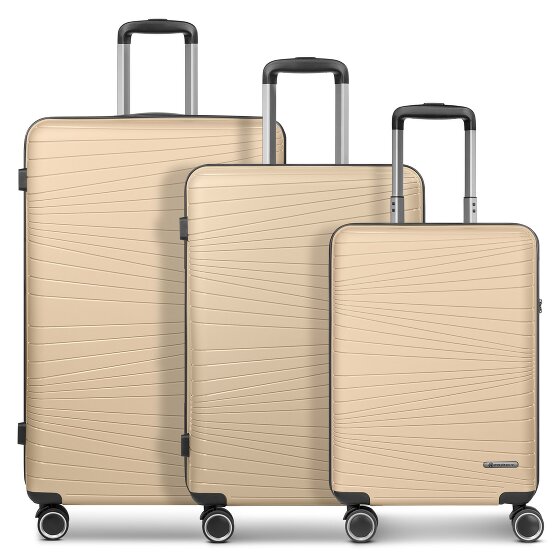 Franky Dallas 3.0 Set di valigie a 4 ruote 3 pezzi con pieghe elastiche