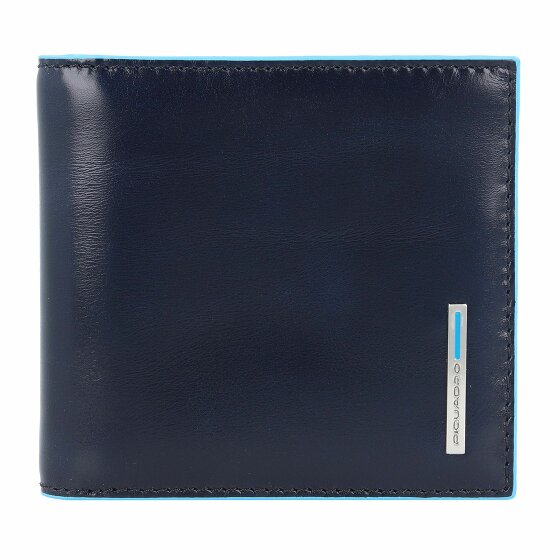 Piquadro Portafoglio quadrato blu in pelle 10 cm