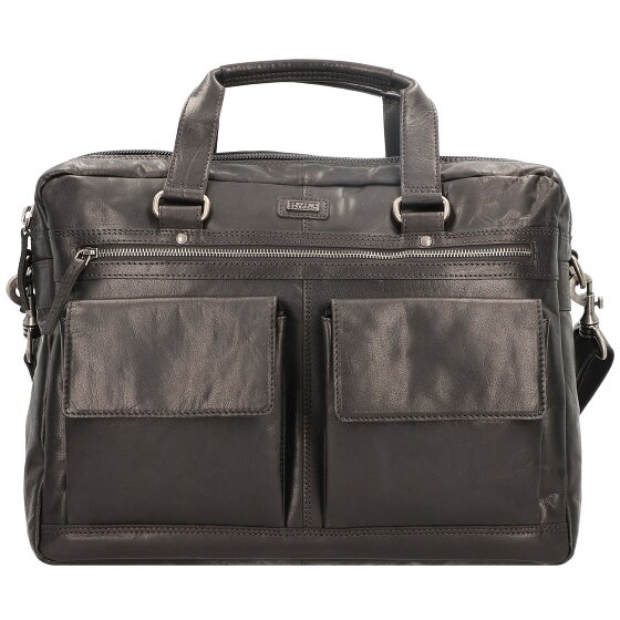 Spikes & Sparrow Cartella in pelle con scomparto per laptop da 41 cm