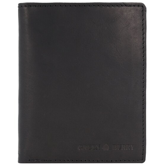 Greenburry Pure Black Portafoglio Protezione RFID Pelle 10.5 cm