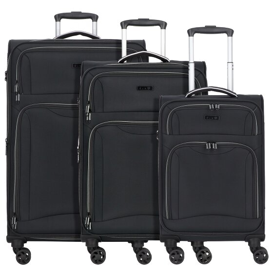 d&n Travel Line 9204 4 ruote Set di valigie 3 pezzi con piega di espansione