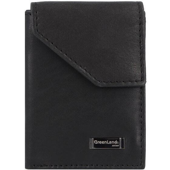 Greenland Nature Portafoglio in nappa nera RFID in pelle 7 cm
