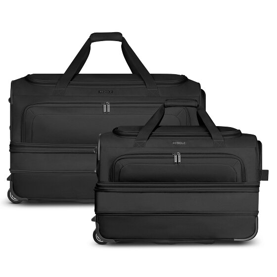 Redolz Set di 2 borse da viaggio Duffle Essentials a 2 ruote, taglie M+L, espandibile