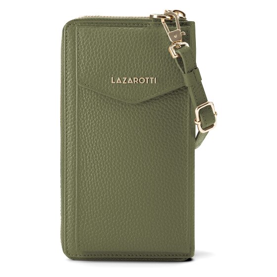 Lazarotti Bologna Portafoglio in pelle con zip Custodia per cellulare in pelle 19 cm