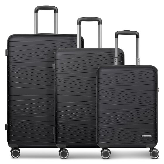 Franky Dallas 3.0 Set di valigie a 4 ruote 3 pezzi con pieghe elastiche