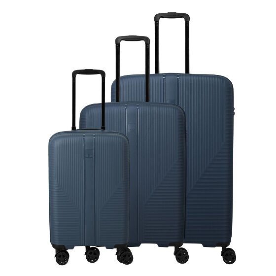 Travelite Air Stripe 4 ruote Set di valigie 3 pezzi con piega di espansione