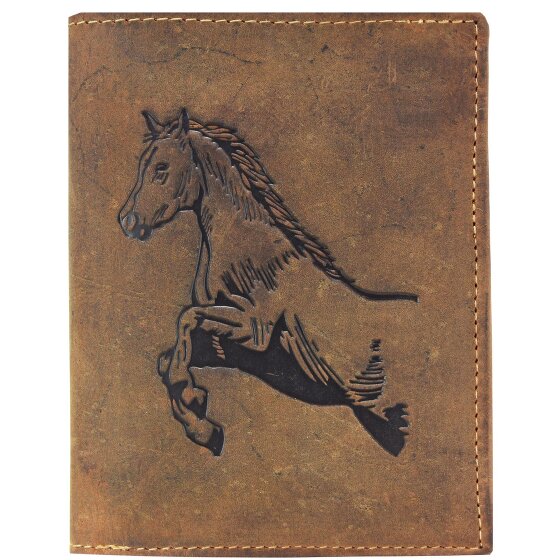 Greenburry Portafoglio vintage in pelle di cavallo 9,5 cm