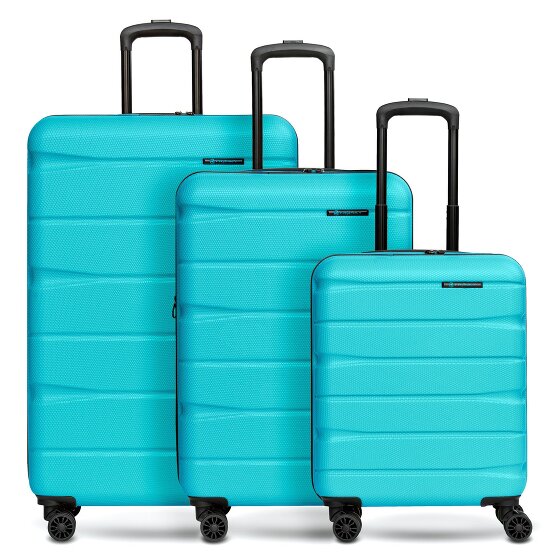 Franky Munich 4.0 Set di valigie a 4 ruote, 3 pezzi con piega elastica